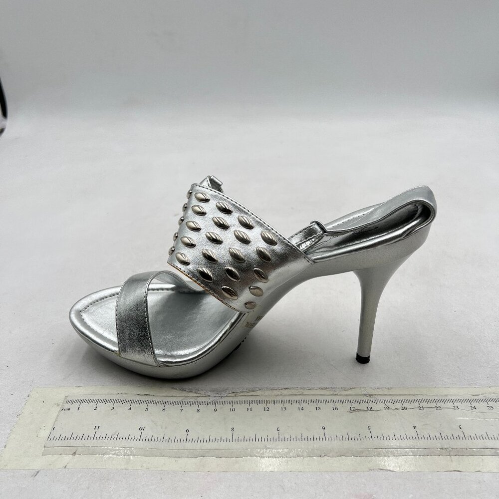 Silver Women Versatile Ankle Strap Sandals Open Toe High Heel Pumps for Summer